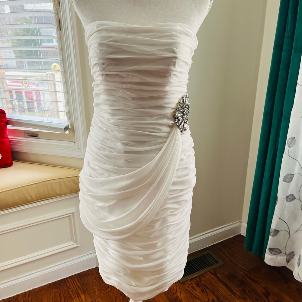 NWOT White Strapless Dress by JS Collections
